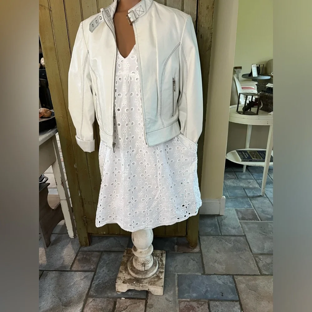 White cotton eyelet dress M - Picture 4 of 8